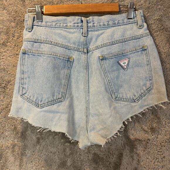 Vintage Palmetto' Jeans Wear Denim Shorts Pleated Raw Hem 11 - Picture 8 of 13